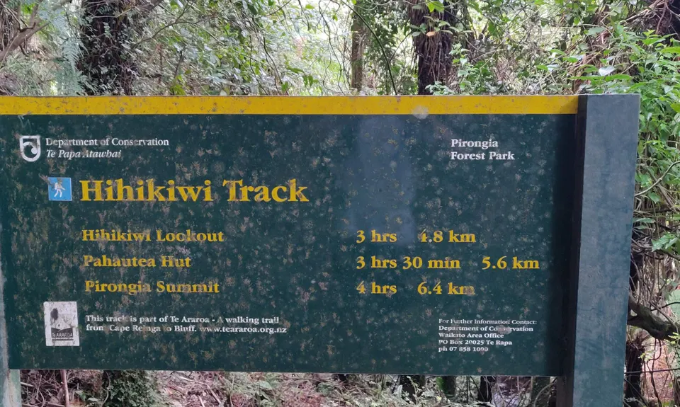Pirongia Summit via Hihikiwi , Waikato
